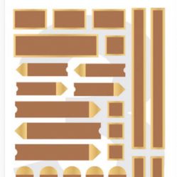 Etiquetas papel kraft y dorado